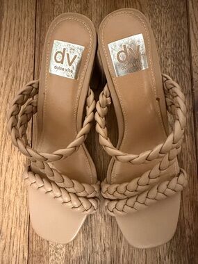 Dolce Vita Braided Strap Heeled Sandals Tan Size 8.5